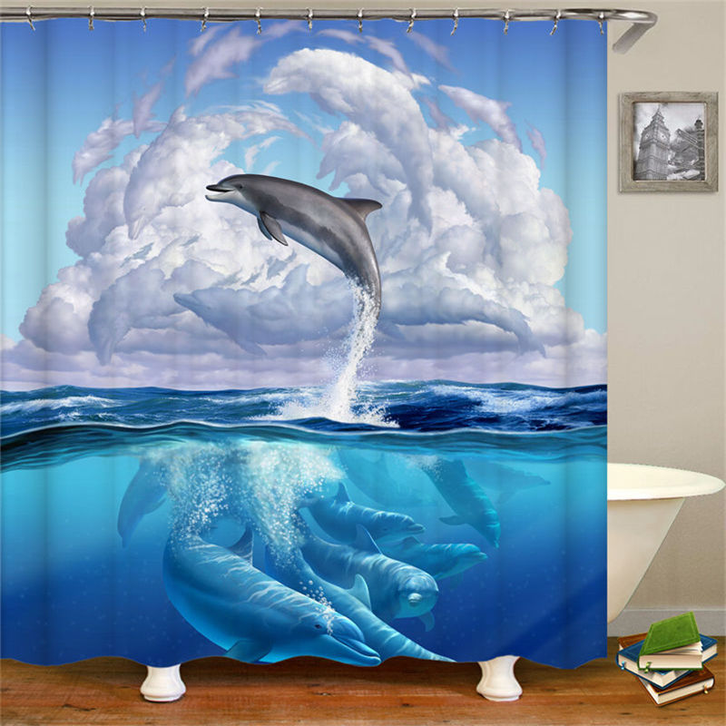  Lofaris Teal Sea Turtle Shower Curtain for Bathroom