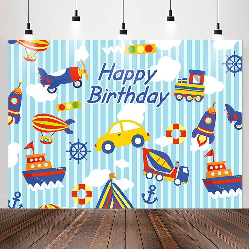 Smash Crash Truck Bash Birthday Backdrop For Boys - Lofaris