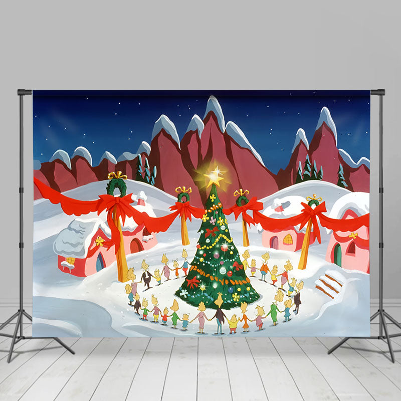 Lofaris Glitter Stars and Jingle-Bell Christmas Tree Backdrop | DIY Christmas Backdrop | Christmas Photo Backdrop | Winter Wonderland Backdrop