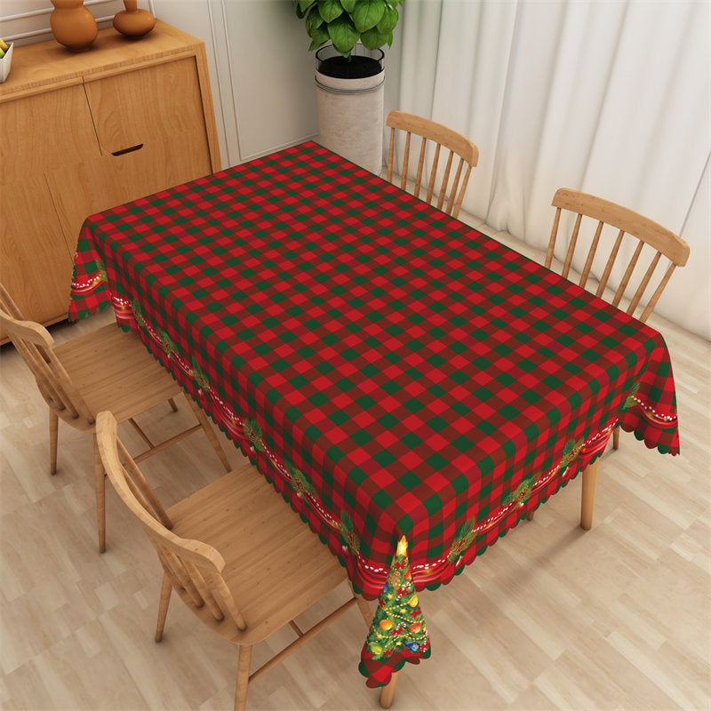 Lofaris Red Plaid Christmas Table Napkins Cloth for Decor