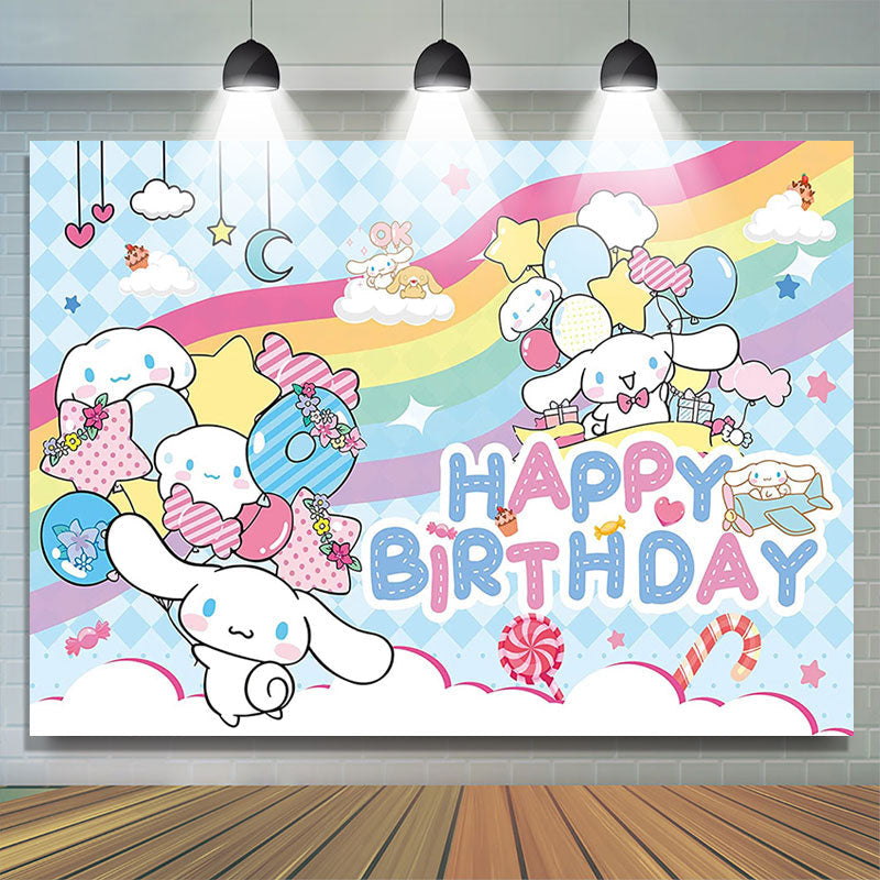 Lofaris Lovely Care Bear Rainbow Sky Birthday Backdrop | Cake Smash Backdrop | Custom Backdrop for Birthday Party | Cocomelon Birthday Backdrop