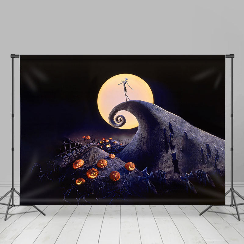 Lofaris Nightmare Mountain Moon Halloween Pumpkin Backdrop | DIY Halloween Photo Backdrop | Halloween Photo Backdrop Ideas | Backdrop Ideas for Party