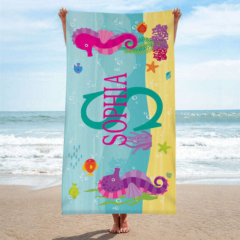 Personalized Beach Towel for Adults, Kids Beach Towel, Vacation