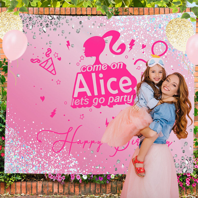 Barbie/ Party Backdrop/bridal Shower Party Backdrop/custom Backdrop for  Birthday Parties/bachelorette Party/ Lets Go/ Pink Backdrop/ 