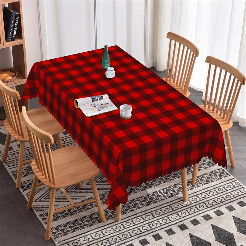 Checkered Polyester Table Skirt for Kitchen Decor - Lofaris