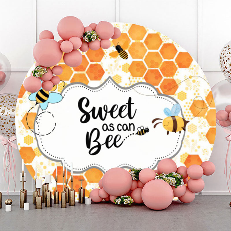 Lofaris What Will Our Honey Bee Round Baby Shower Backdrop | Baby Shower Backdrop Ideas | Baby Shower Arch Backdrop | Round Backdrop Cover DIY