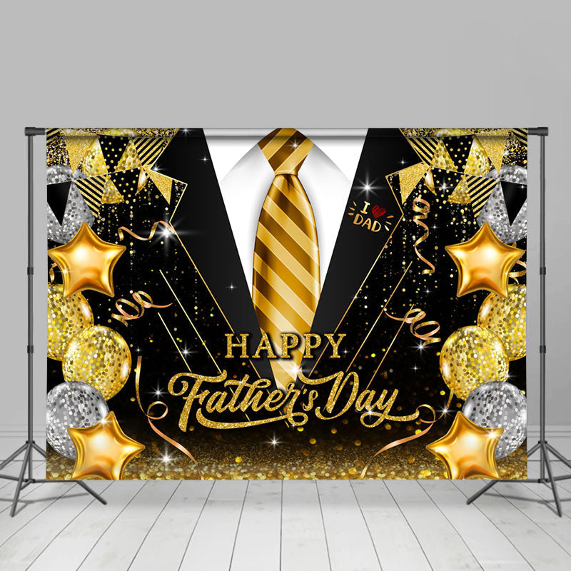 Balloons And Bow Ties Happy Fathers Day Backdrop - Lofaris