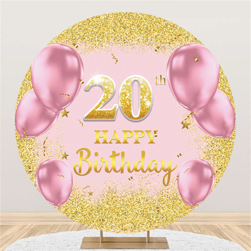 Barbie Party Glitter Pink Round Birthday Backdrop - Lofaris