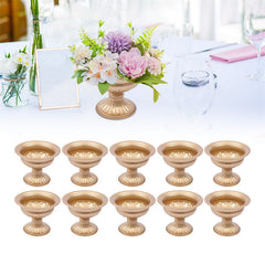 Lofaris 10 Pcs Gold Flower Trumpet Vase Tabletop Wedding Party