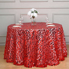 Lofaris 120 Inch Premium Seamless Big Payette Sequin Tablecloth