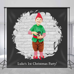 Lofaris 1st Christmas Personalized Photo Birthday Backdrop