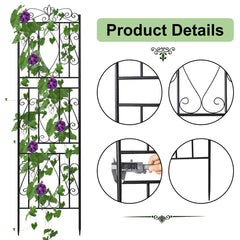 Lofaris 2 Pcs Outdoor Yard Art Tall Metal Garden Trellis Fence