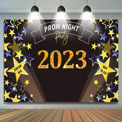 Lofaris 2023 Prom Night Party Yellow Star Graduation Backdrop