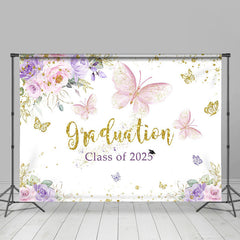 Lofaris Floral Butterfly Graduation Class Of 2024 Backdrop