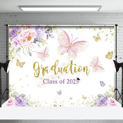 Lofaris Floral Butterfly Graduation Class Of 2024 Backdrop