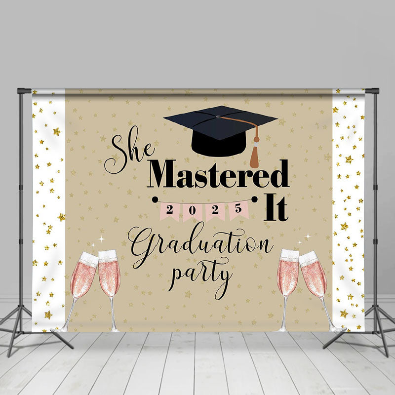 Lofaris She Mastered It Graduation Party 2024 Backdrop