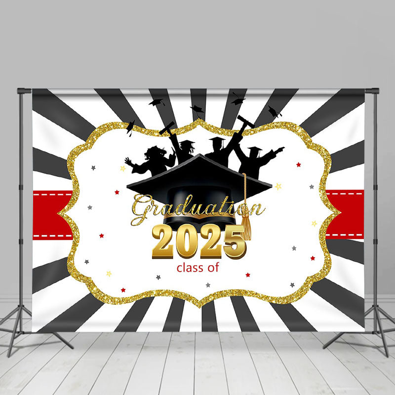 Lofaris Stripes Frame Graduation Class Of 2024 Backdrop