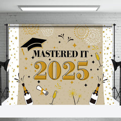 Lofaris Beige Theme Mastered It 2023 Grad Party Backdrop