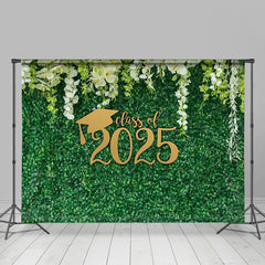 Lofaris Fresh White Flower Green Grass Graduation Backdrop