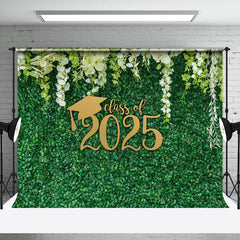 Lofaris Fresh White Flower Green Grass Graduation Backdrop