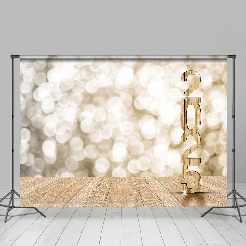 Lofaris Light Khaki Bokeh 2024 Wood Backdrop For Graduation