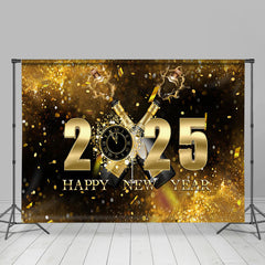 Sequin Champagne Bokeh 2025 Happy New Year Backdrop