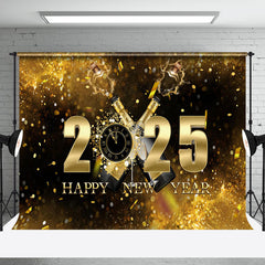 Sequin Champagne Bokeh 2025 Happy New Year Backdrop