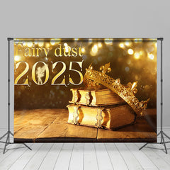 Golden Crown Books Fairy Bokeh 2025 New Year Backdrop