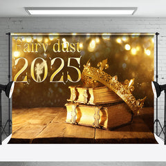 Golden Crown Books Fairy Bokeh 2025 New Year Backdrop