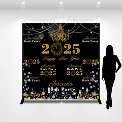 Customized Name 2025 Repeat Happy New Year Backdrop