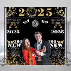 Custom Photo Mask Spark 2025 Happy New Year Backdrop