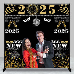 Custom Photo Mask Spark 2025 Happy New Year Backdrop