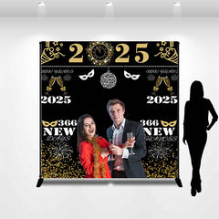 Custom Photo Mask Spark 2025 Happy New Year Backdrop