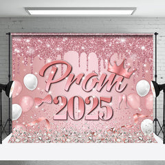 Lofaris Diamond Pink Balloons Crown Prom 2023 Grad Backdrop