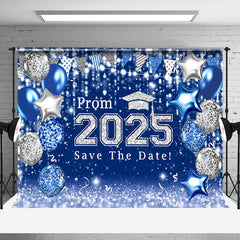 Lofaris Blue Silver Balloons Bokeh Graduation Prom Backdrop