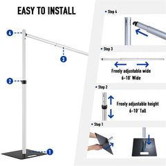 Lofaris 30x10FT Adjustable Pipe Drape Backdrop Stand for Event