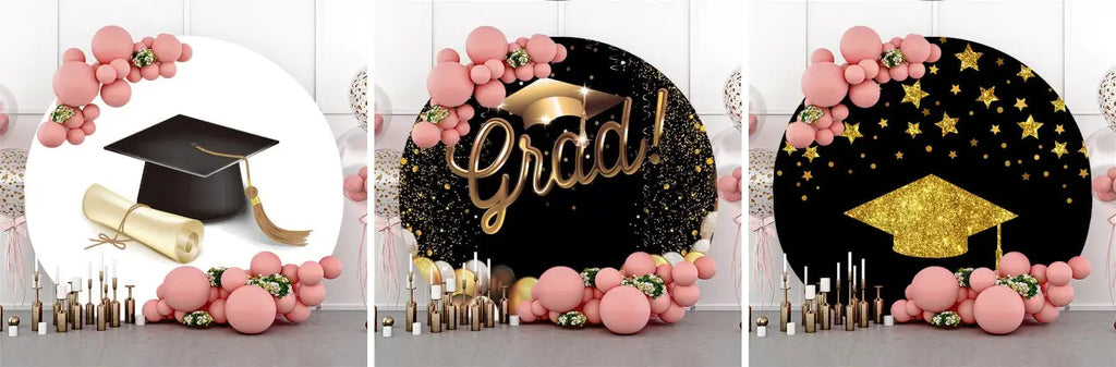 Graduation Cap Round Backdrop - Lofaris