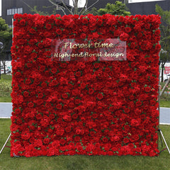 Lofaris 3D Red Rose Outdoor Wedding Decor Floral Backdrop