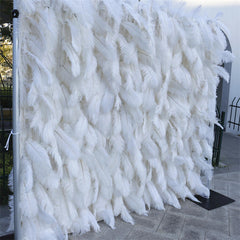 Lofaris 3D White Feather Wall Bridal Shower Party Backdrop