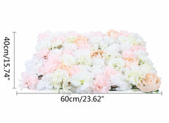 Lofaris 4Pcs Pink Artificial Hydrangea Flower Wall Panel