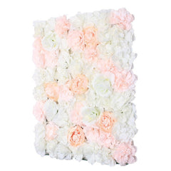 Lofaris 5Pcs Pink White Artificial Flower Wall Panels for Decor