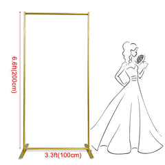 Lofaris 6.6X3.3FT Gold Square Wedding Arch Backdrop Stand