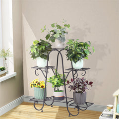 Lofaris 6 Tier Metal Outdoor Indoor Display Flower Pot Shelf