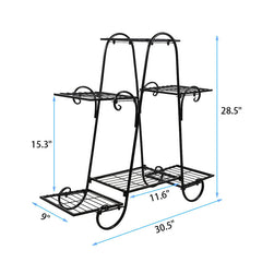 Lofaris 6 Tier Metal Outdoor Indoor Display Flower Pot Shelf