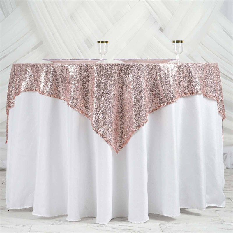 Lofaris 60X60 Inch Duchess Sequin Square Table Overlay