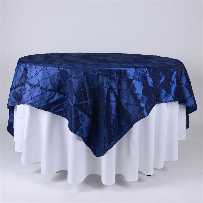 60X60 Inch Taffeta Pintuck Square Table Overlay - Lofaris