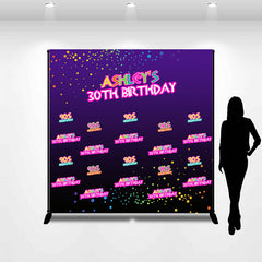 Lofaris 90S House Party Custom Name 30th Purple Birthday Backdrop