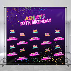 Lofaris 90S House Party Custom Name 30th Purple Birthday Backdrop