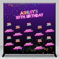 Lofaris 90S House Party Custom Name 30th Purple Birthday Backdrop