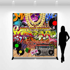 Lofaris 90s Retro Graffiti Custom Birthday Backdrop